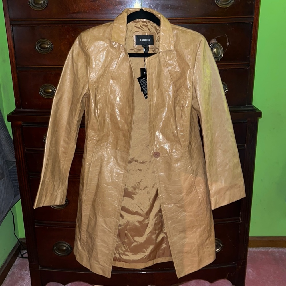 Express Leather Trench Coat